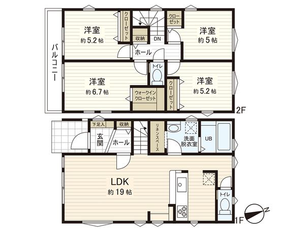 茅ヶ崎市高田3丁目 新築2号棟 間取図(平面図) 茅ヶ崎市高田3丁目 新築2号棟 間取図(平面図)