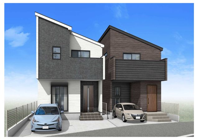 茅ヶ崎市柳島海岸 新築戸建 1号棟 外観パース図 茅ヶ崎市柳島海岸 新築戸建 1号棟 外観パース図