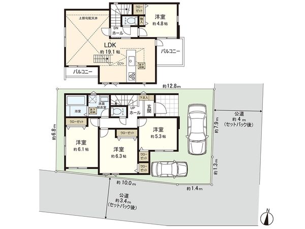 茅ヶ崎市中海岸4丁目 新築戸建 間取図(平面図) 茅ヶ崎市中海岸4丁目 新築戸建 間取図(平面図)