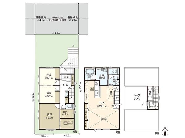 茅ヶ崎市美住町 新築1号棟 間取図(平面図) 茅ヶ崎市美住町 新築1号棟 間取図(平面図)