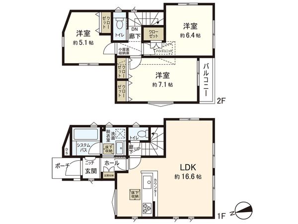 高座郡寒川町中瀬 新築戸建 間取図(平面図) 高座郡寒川町中瀬 新築戸建 間取図(平面図)