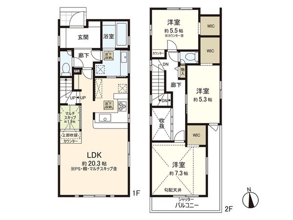 茅ヶ崎市香川2丁目 新築3号棟 間取図(平面図) 茅ヶ崎市香川2丁目 新築3号棟 間取図(平面図)