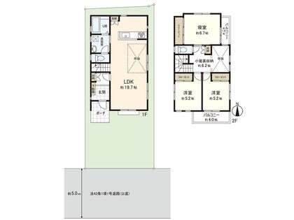 茅ヶ崎市香川3丁目 新築戸建 B号棟 間取図(平面図)