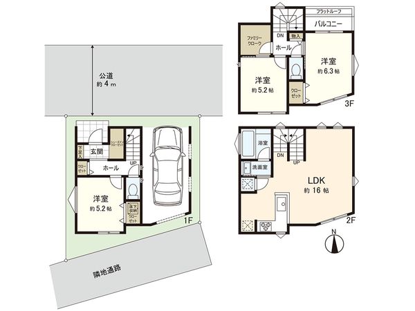 茅ヶ崎市円蔵2丁目 新築戸建 1号棟 間取図(平面図) 茅ヶ崎市円蔵2丁目 新築戸建 1号棟 間取図(平面図)