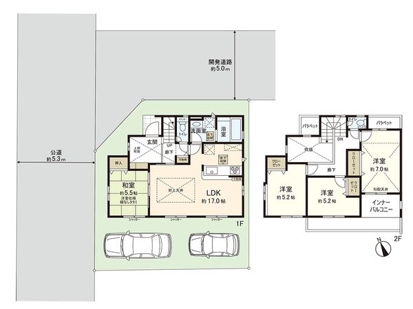 高座郡寒川町小谷2丁目 新築戸建 1号棟 間取図(平面図) 高座郡寒川町小谷2丁目 新築戸建 1号棟 間取図(平面図)
