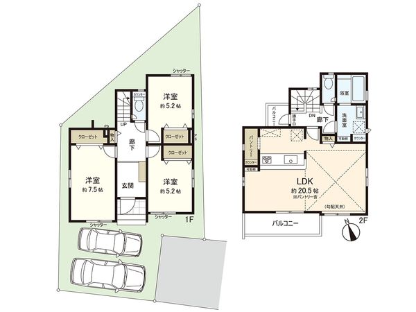 高座郡寒川町小谷2丁目 新築戸建 5号棟 間取図(平面図) 高座郡寒川町小谷2丁目 新築戸建 5号棟 間取図(平面図)