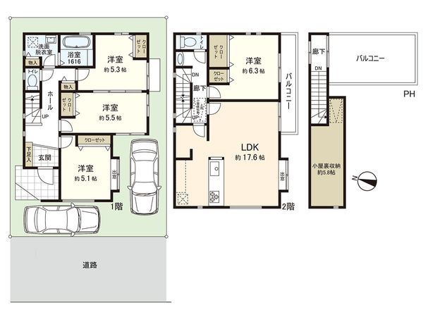 茅ヶ崎市室田3丁目 戸建 A号棟 間取図(平面図) 茅ヶ崎市室田3丁目 戸建 A号棟 間取図(平面図)