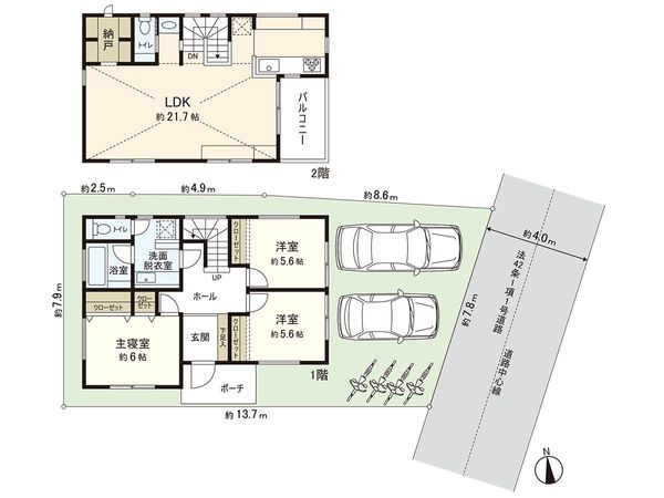 茅ヶ崎市円蔵2丁目 新築戸建 A号棟 間取図(平面図) 茅ヶ崎市円蔵2丁目 新築戸建 A号棟 間取図(平面図)