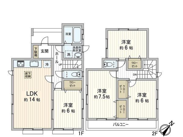 高座郡寒川町小谷3丁目 戸建 間取図(平面図) 高座郡寒川町小谷3丁目 戸建 間取図(平面図)