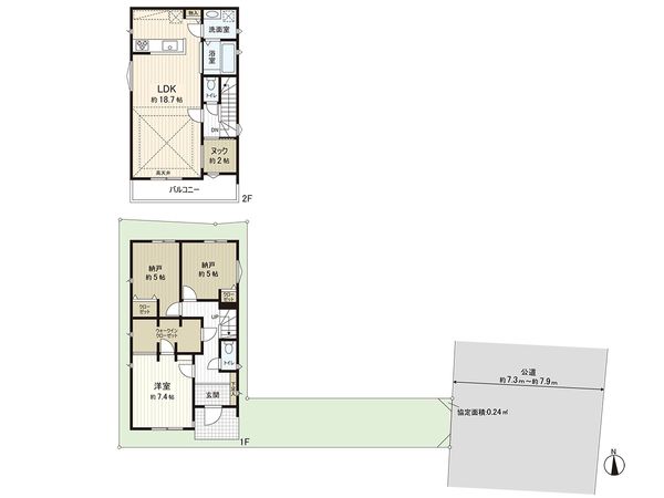 茅ヶ崎市若松町 新築戸建2号棟 間取図(平面図) 茅ヶ崎市若松町 新築戸建2号棟 間取図(平面図)