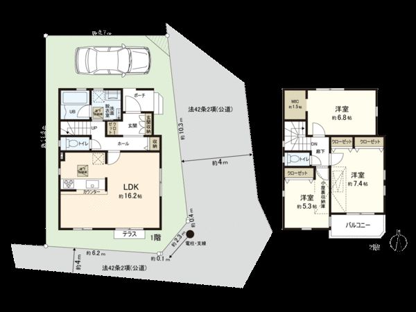 茅ヶ崎市中島 1号棟 間取図(平面図) 茅ヶ崎市中島 1号棟 間取図(平面図)