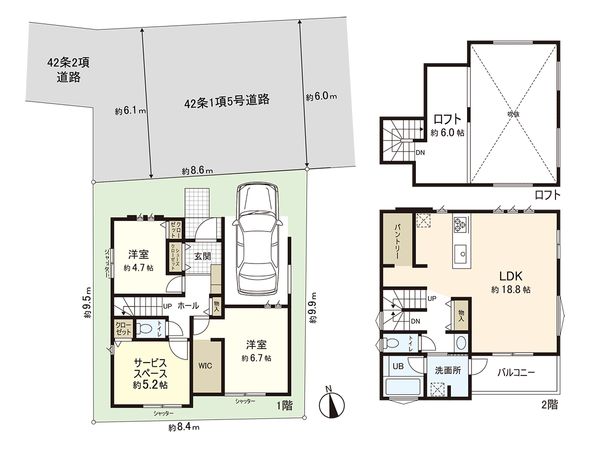 茅ヶ崎市松尾 新築戸建 1号棟 間取図(平面図) 茅ヶ崎市松尾 新築戸建 1号棟 間取図(平面図)