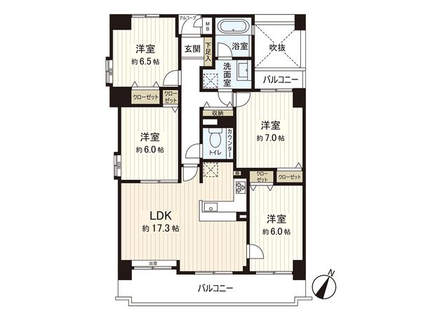 ダイアパレスエクシード茅ヶ崎 間取図(平面図)