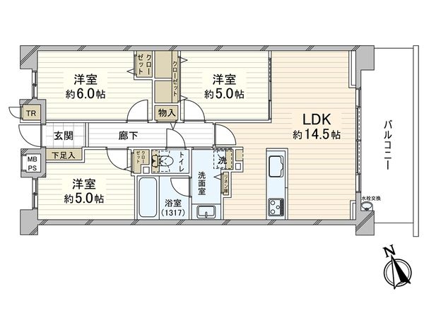 ライオンズマンション茅ヶ崎サザンビーチ 間取図(平面図) 間取図(平面図)