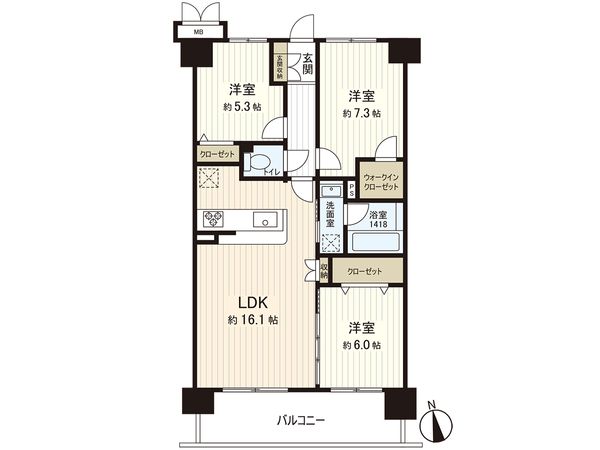ベルパーク湘南茅ヶ崎 間取図(平面図)