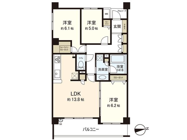 Brillia鵠沼桜が岡 間取図(平面図)