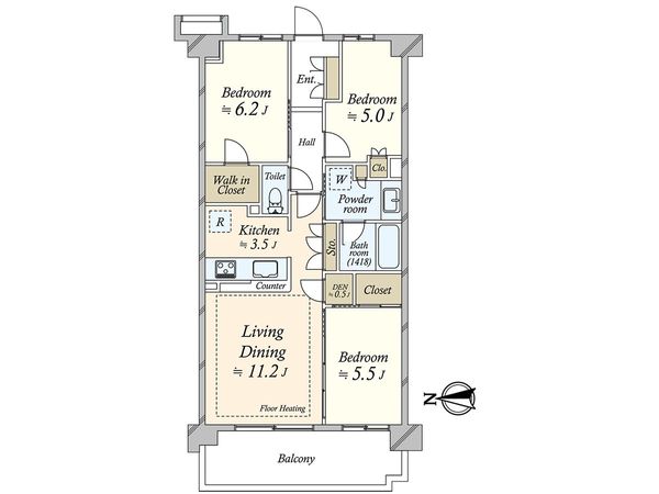 オハナ茅ヶ崎 間取図(平面図)