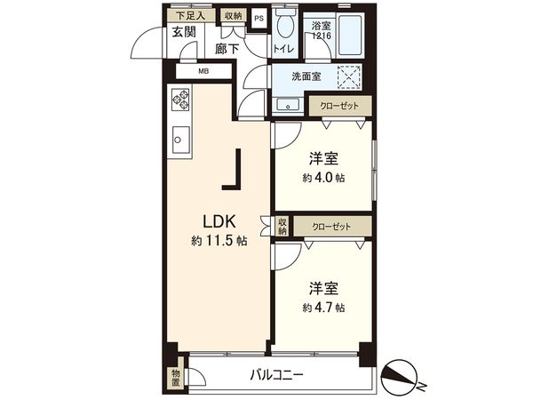 マンション茅ケ崎 間取図(平面図) マンション茅ケ崎 間取図(平面図)