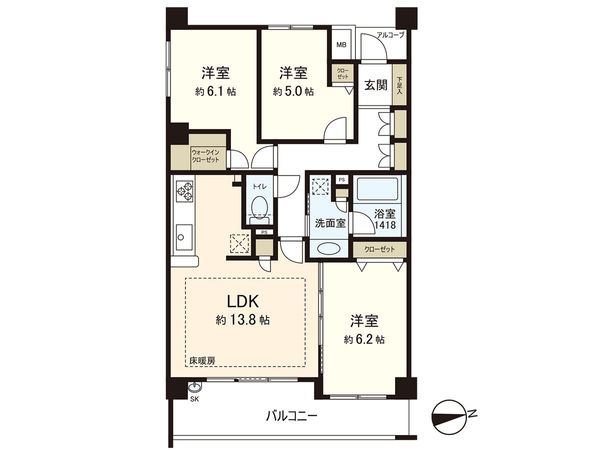 Brillia鵠沼桜が岡 間取図(平面図)