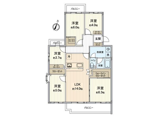 ライトタウン茅ヶ崎 2号棟 間取図(平面図) ライトタウン茅ヶ崎 2号棟 間取図(平面図)