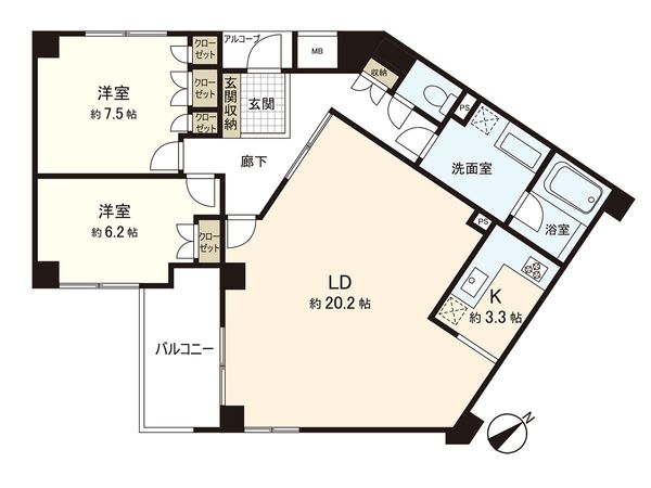 マリブコート茅ヶ崎 間取図(平面図) マリブコート茅ヶ崎 間取図(平面図)