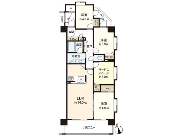 ダイアパレス茅ヶ崎鶴嶺 間取図(平面図) ダイアパレス茅ヶ崎鶴嶺 間取図(平面図)