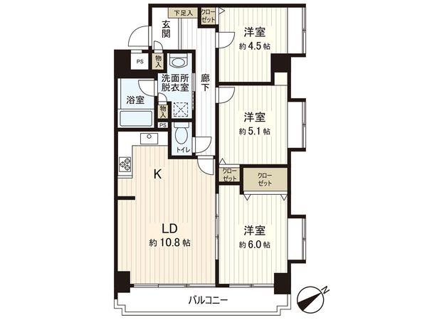 ライオンズマンション茅ヶ崎海岸 間取図(平面図) ライオンズマンション茅ヶ崎海岸 間取図(平面図)