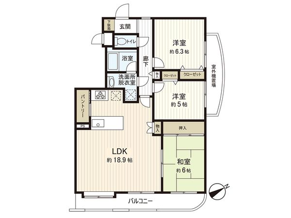 コスモ茅ヶ崎ベルセーヌ 間取図(平面図)