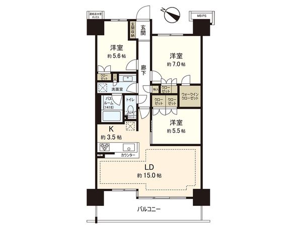 ライオンズ茅ヶ崎ザ・アイランズ Ⅱ街区 間取図(平面図)