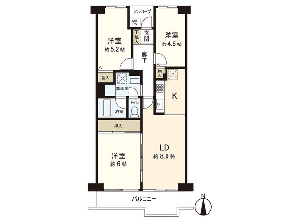 パレ平塚すみれ平 弐番館 間取図(平面図)