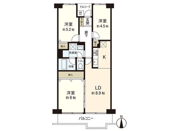 パレ平塚すみれ平 弐番館 間取図(平面図) パレ平塚すみれ平 弐番館 間取図(平面図)