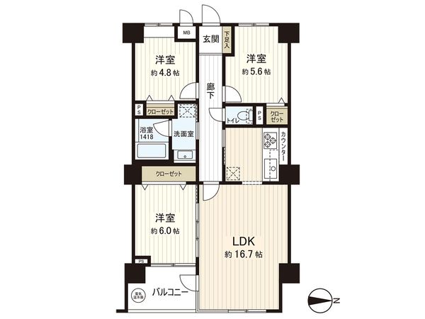 ライオンズマンション茅ヶ崎中央公園 間取図(平面図) ライオンズマンション茅ヶ崎中央公園 間取図(平面図)