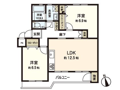 茅ヶ崎グリーンハイツ 間取図(平面図)