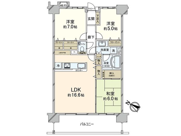 リステージ茅ヶ崎ツインマークス ウエストエア 間取図(平面図) リステージ茅ヶ崎ツインマークス ウエストエア 間取図(平面図)