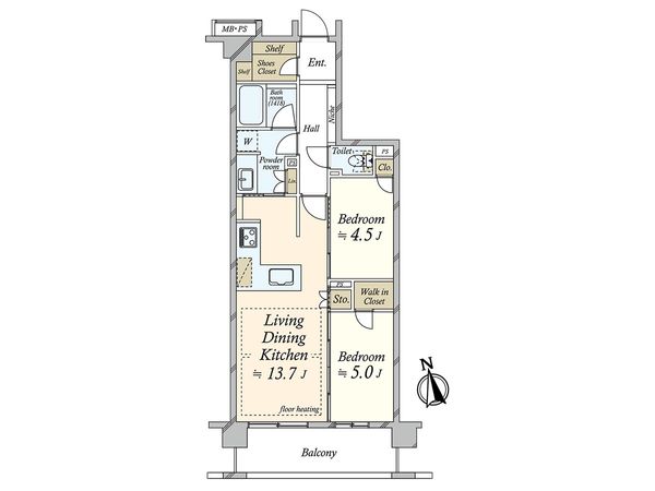 クリオ茅ヶ崎中海岸 間取図(平面図)