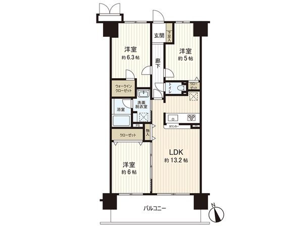 ベルパーク湘南茅ヶ崎 C館 間取図(平面図) ベルパーク湘南茅ヶ崎 C館 間取図(平面図)