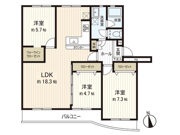 茅ヶ崎海岸松が丘ハイツ 間取図(平面図) 間取図(平面図)