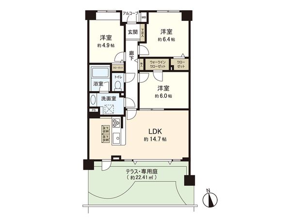 プランヴェール茅ヶ崎中海岸 間取図(平面図) 間取図(平面図)
