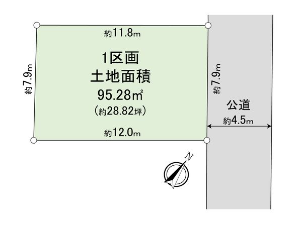 鎌倉市大船 土地 1区画 区画図 鎌倉市大船 土地 1区画 区画図