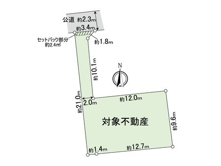 横浜市栄区笠間4丁目 古家付き土地 地型図