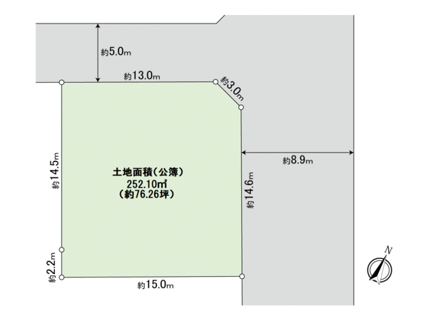鎌倉市腰越 古家付き土地 地形図