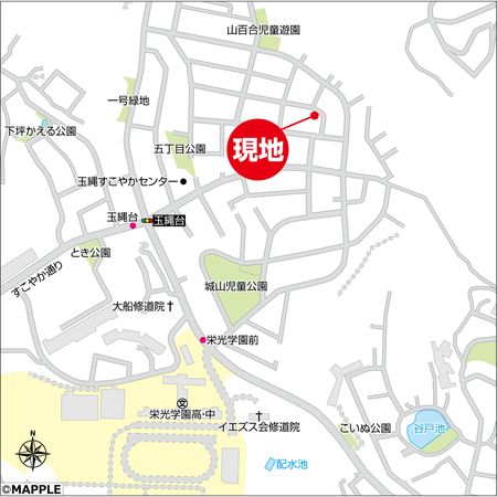 鎌倉市玉縄5丁目土地 2区画 地図 鎌倉市玉縄5丁目土地 2区画 地図