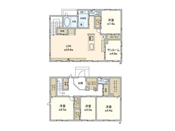 横浜市栄区公田町 戸建 間取図(平面図) 横浜市栄区公田町 戸建 間取図(平面図)