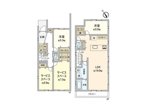 横浜市栄区飯島町 新築戸建1号棟 間取図(平面図)