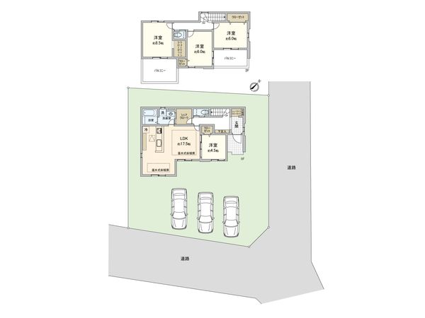 鎌倉市今泉台2丁目 新築戸建 間取図(平面図) 鎌倉市今泉台2丁目 新築戸建 間取図(平面図)