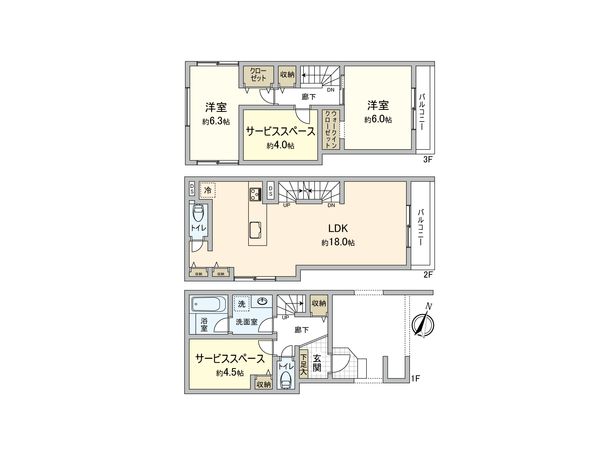 鎌倉市小袋谷2丁目 新築戸建2号棟 間取図(平面図) 鎌倉市小袋谷2丁目 新築戸建2号棟 間取図(平面図)