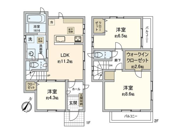 鎌倉市植木 戸建 間取図(平面図)