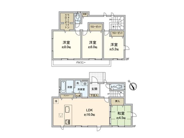 鎌倉市手広 新築戸建2号棟 間取図(平面図)