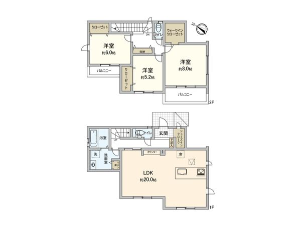 鎌倉市手広 新築戸建3号棟 間取図(平面図)