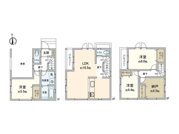 鎌倉市大船4丁目 新築戸建1号棟 間取図(平面図) 鎌倉市大船4丁目 新築戸建1号棟 間取図(平面図)